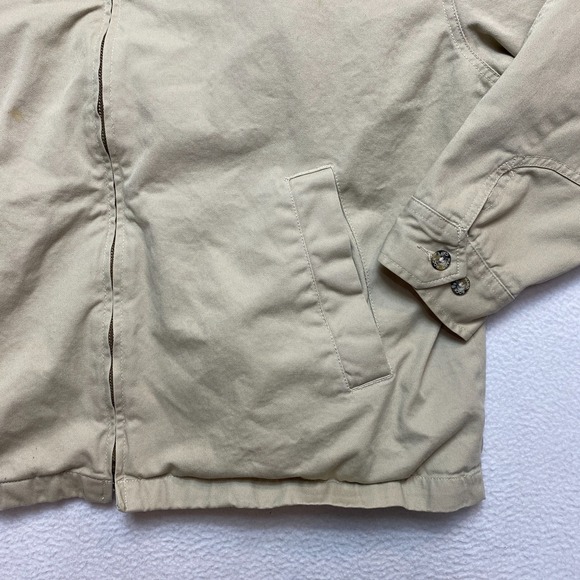 Vintage Hard Rock Cafe Jacket Mens Large Tan Full Zip Lined 90s Bomber - Picture 4 of 16